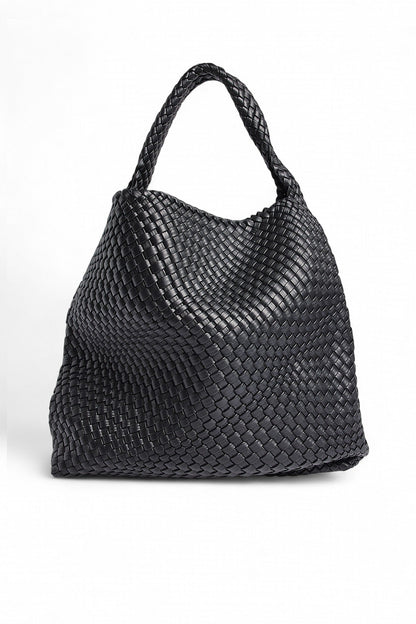 Stylish Elantra Braided Tote: Handwoven Vegan Leather Bag