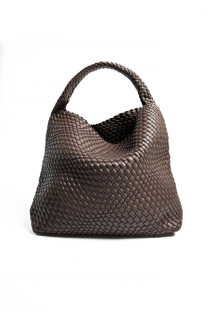 Stylish Elantra Braided Tote: Handwoven Vegan Leather Bag